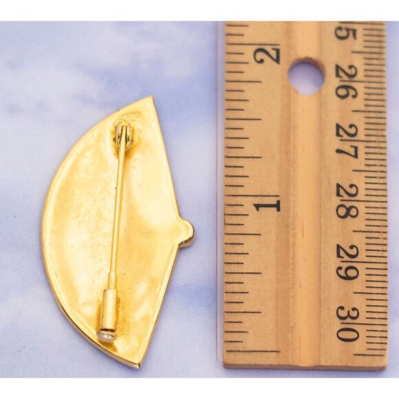 Intricate Vintage Floral Fan Brooch - S27 - Picture 2 of 2